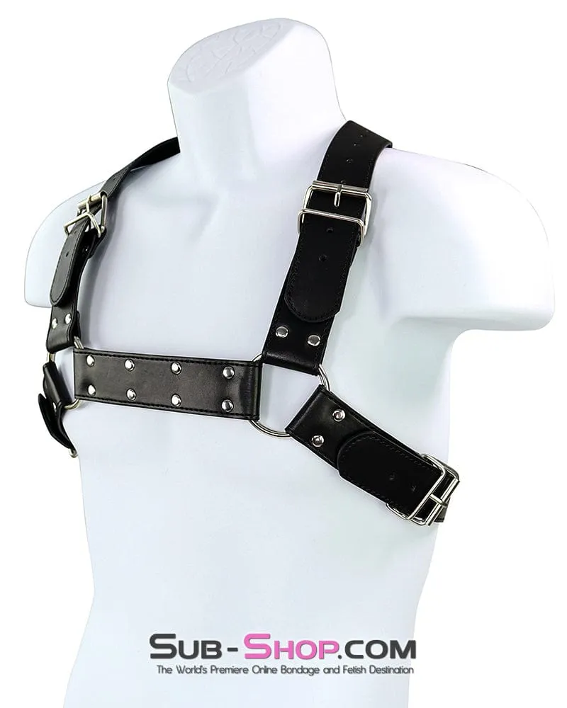 0559DL-SIS      Sissy Slave's Wide Buckling Bondage Chest Harness
