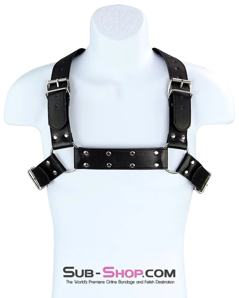 0559DL-SIS      Sissy Slave's Wide Buckling Bondage Chest Harness
