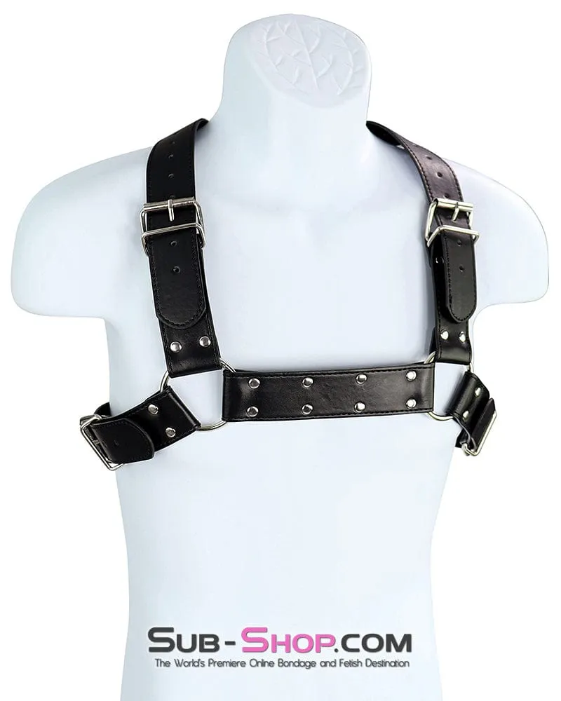 0559DL-SIS      Sissy Slave's Wide Buckling Bondage Chest Harness