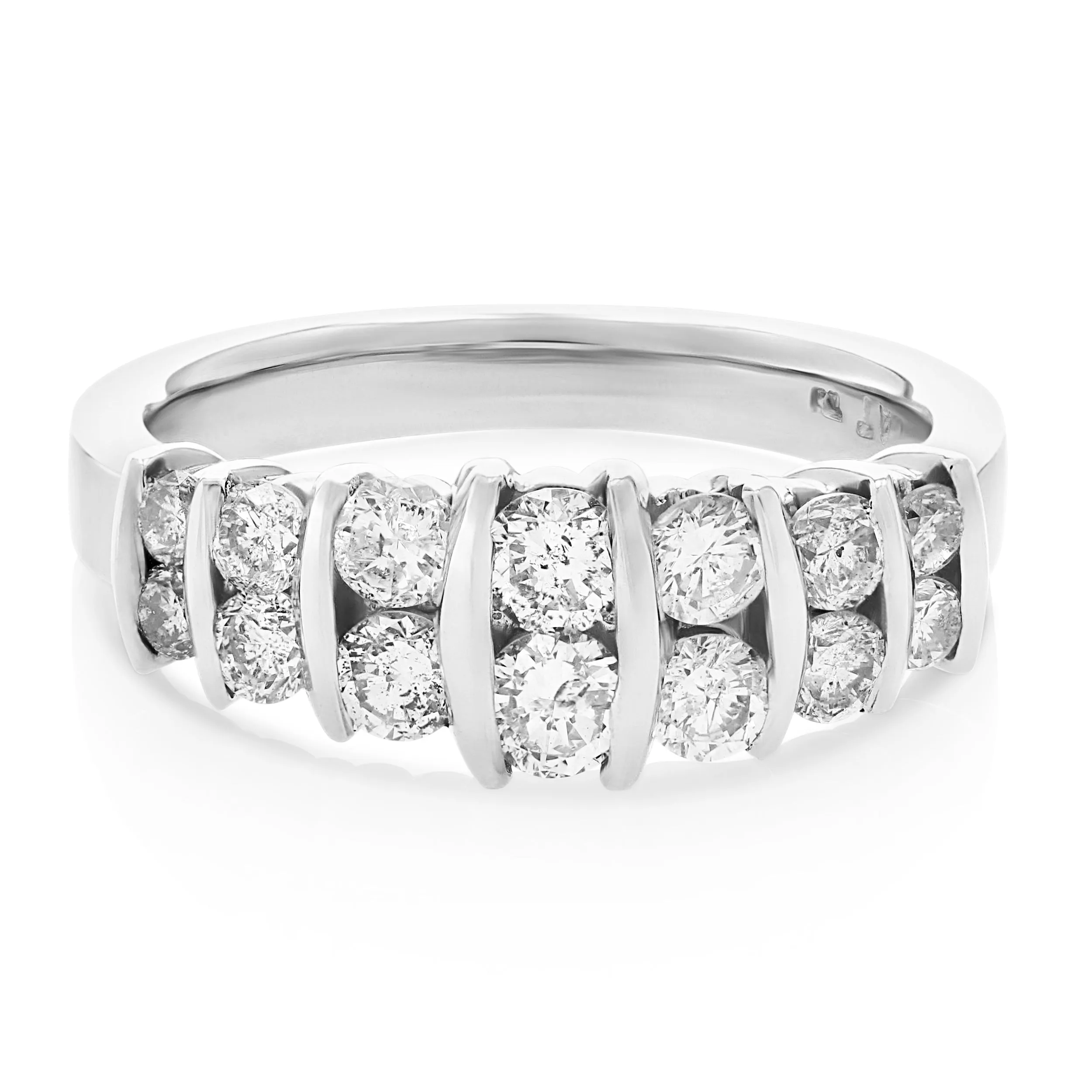 1 cttw Graduated Diamond Section Engagement Ring in Platinum