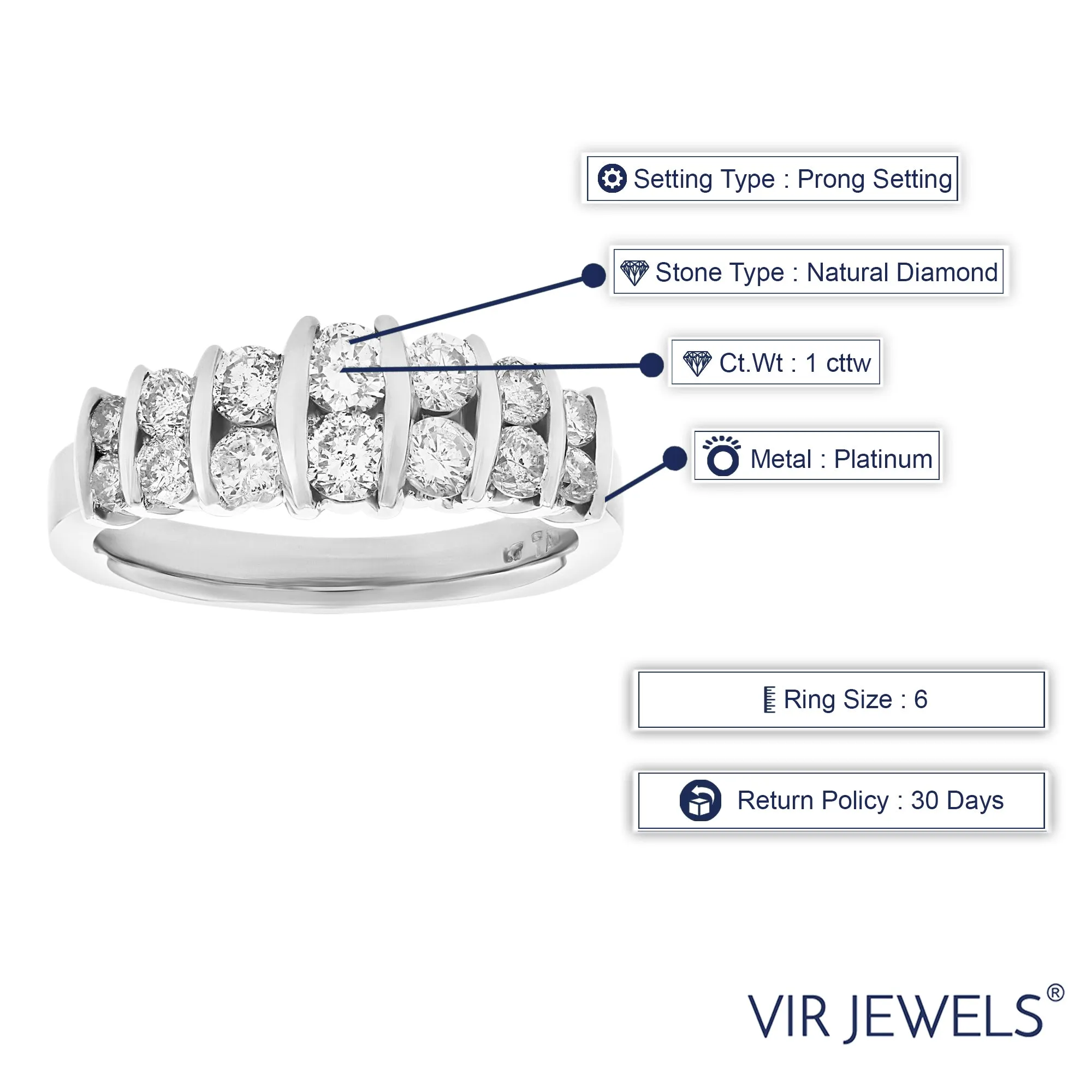 1 cttw Graduated Diamond Section Engagement Ring in Platinum