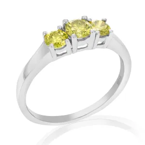 1 cttw Yellow Diamond Engagement Ring in 14K White Gold