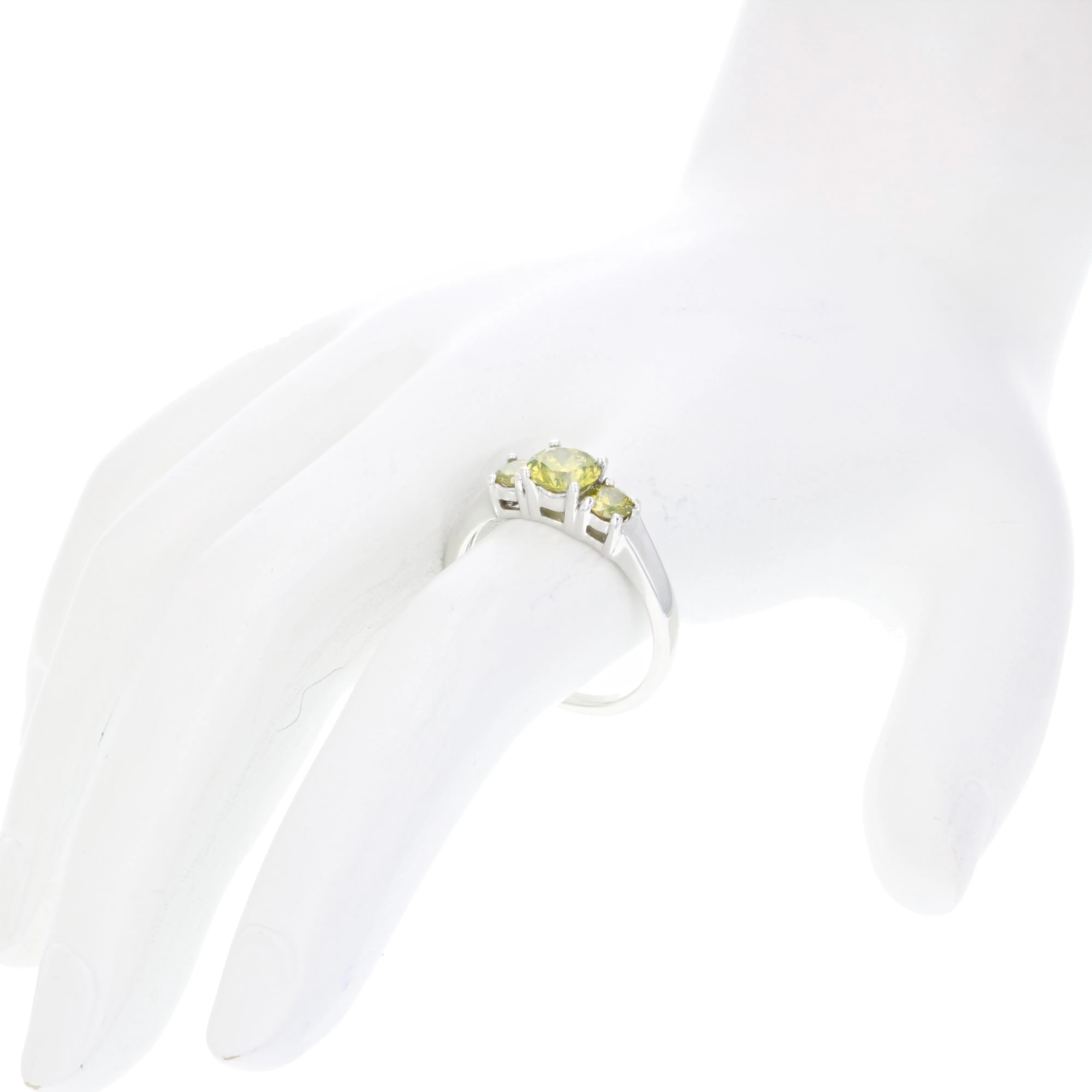 1 cttw Yellow Diamond Engagement Ring in 14K White Gold