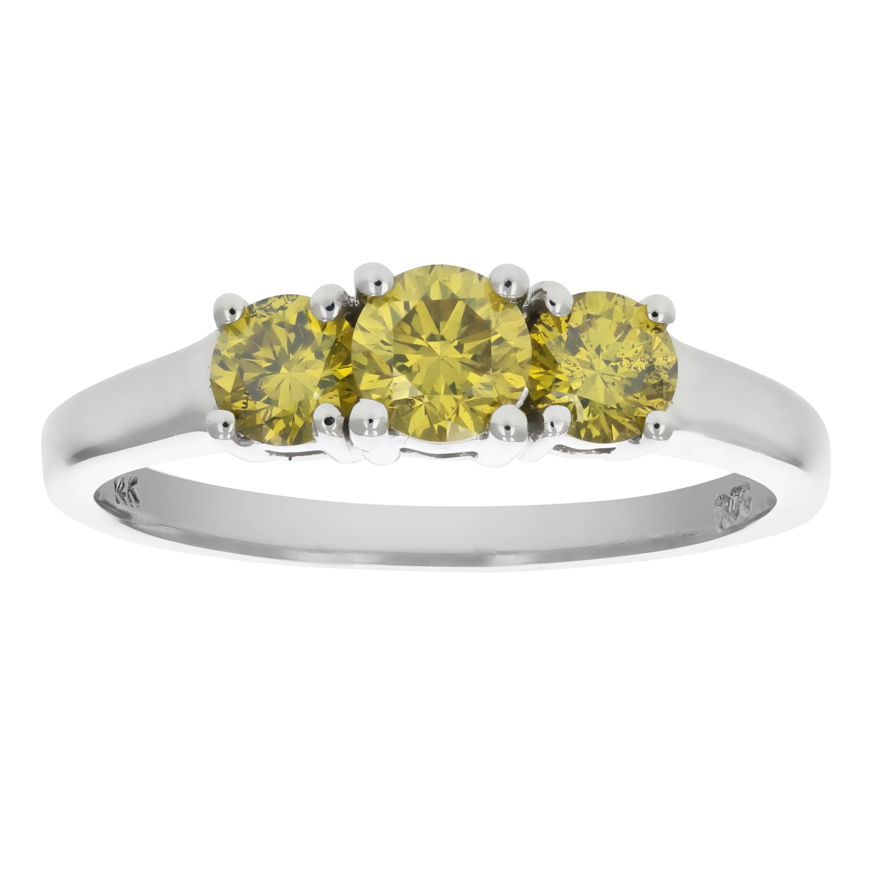 1 cttw Yellow Diamond Engagement Ring in 14K White Gold