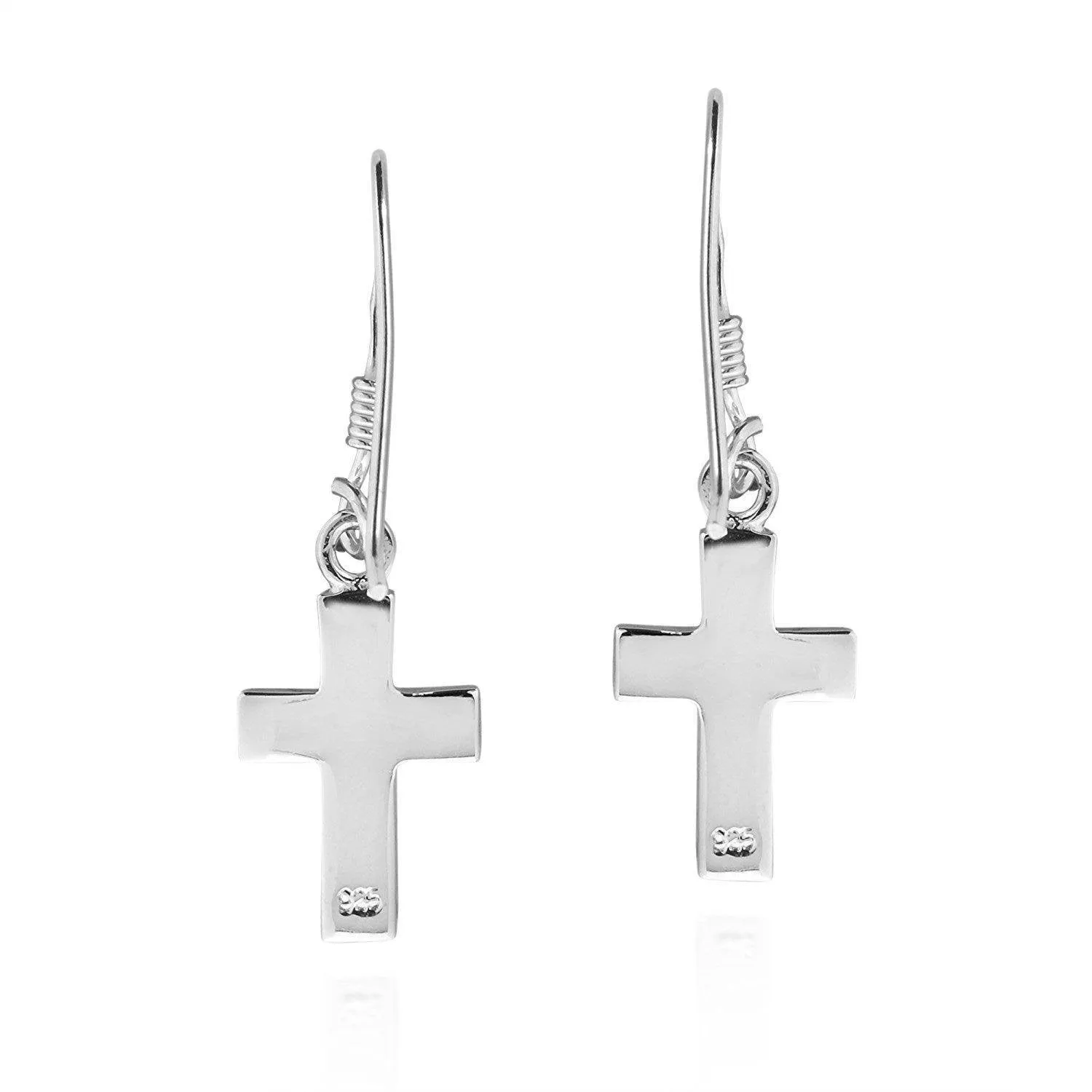 10% OFF- 2 pcs-Certified Natural Abalone Shell Inlay Dangle Mini Cross Earrings