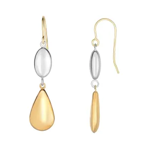 10K Yellow Gold Puffed Teardrop Earrings