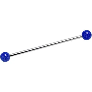 14 Gauge Shimmer Midnight Blue Ends Industrial Barbell 38mm