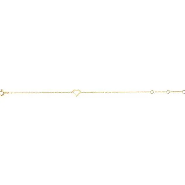 14K Yellow Gold Heart Design Bracelet