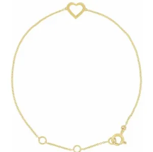 14K Yellow Gold Heart Design Bracelet