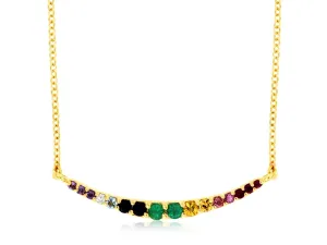 14K Yellow Gold Mixed Sapphire Necklace