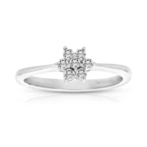 1/5 cttw Diamond Floral Statement Ring in 10K White Gold