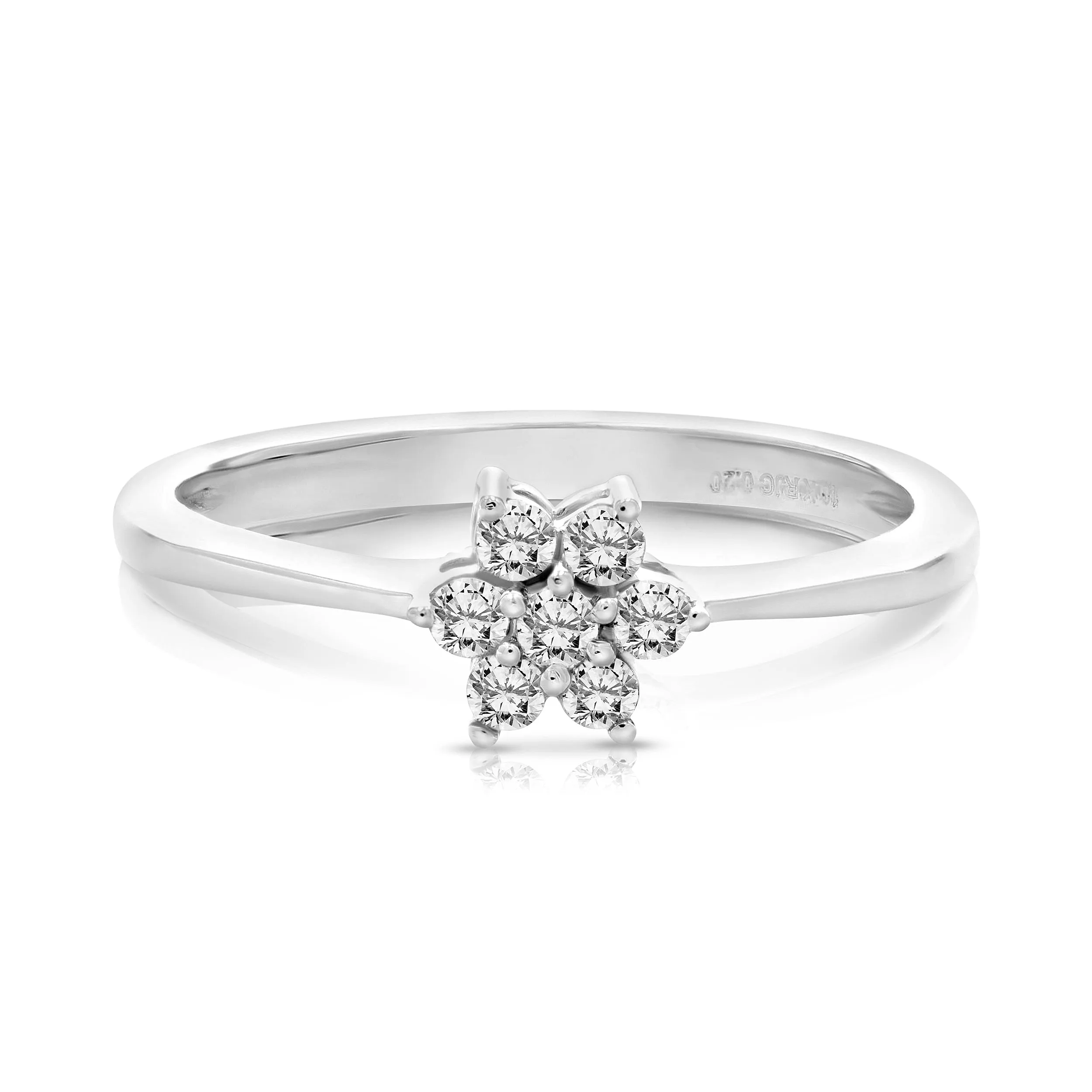 1/5 cttw Diamond Floral Statement Ring in 10K White Gold