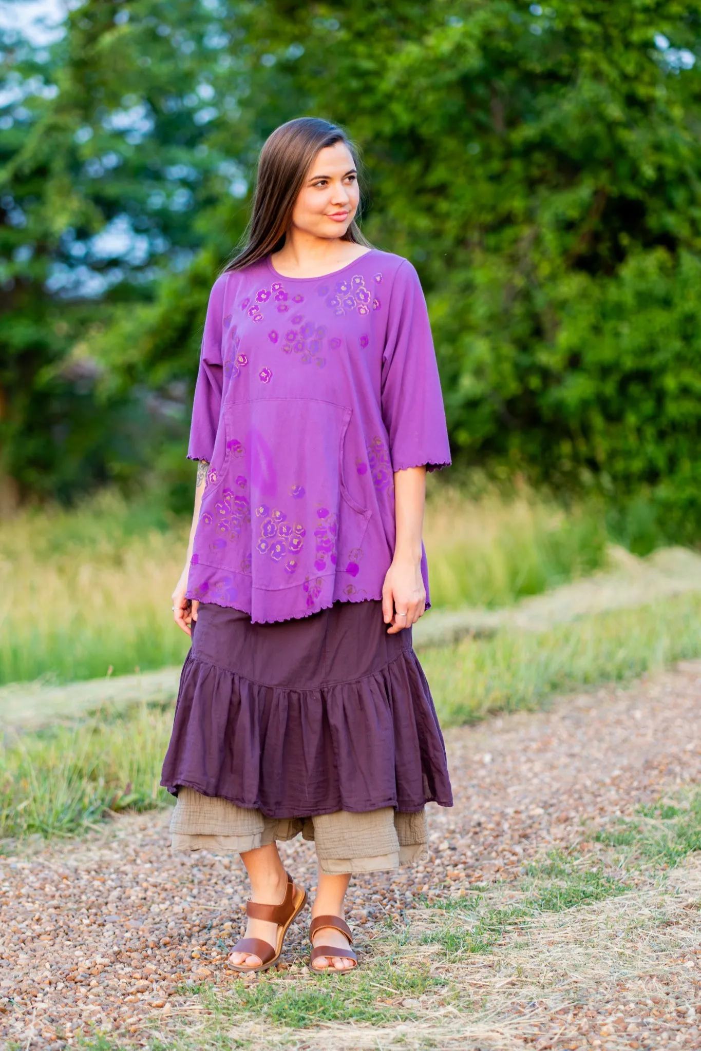 1602 Cafe Pocket Tee Violet-P