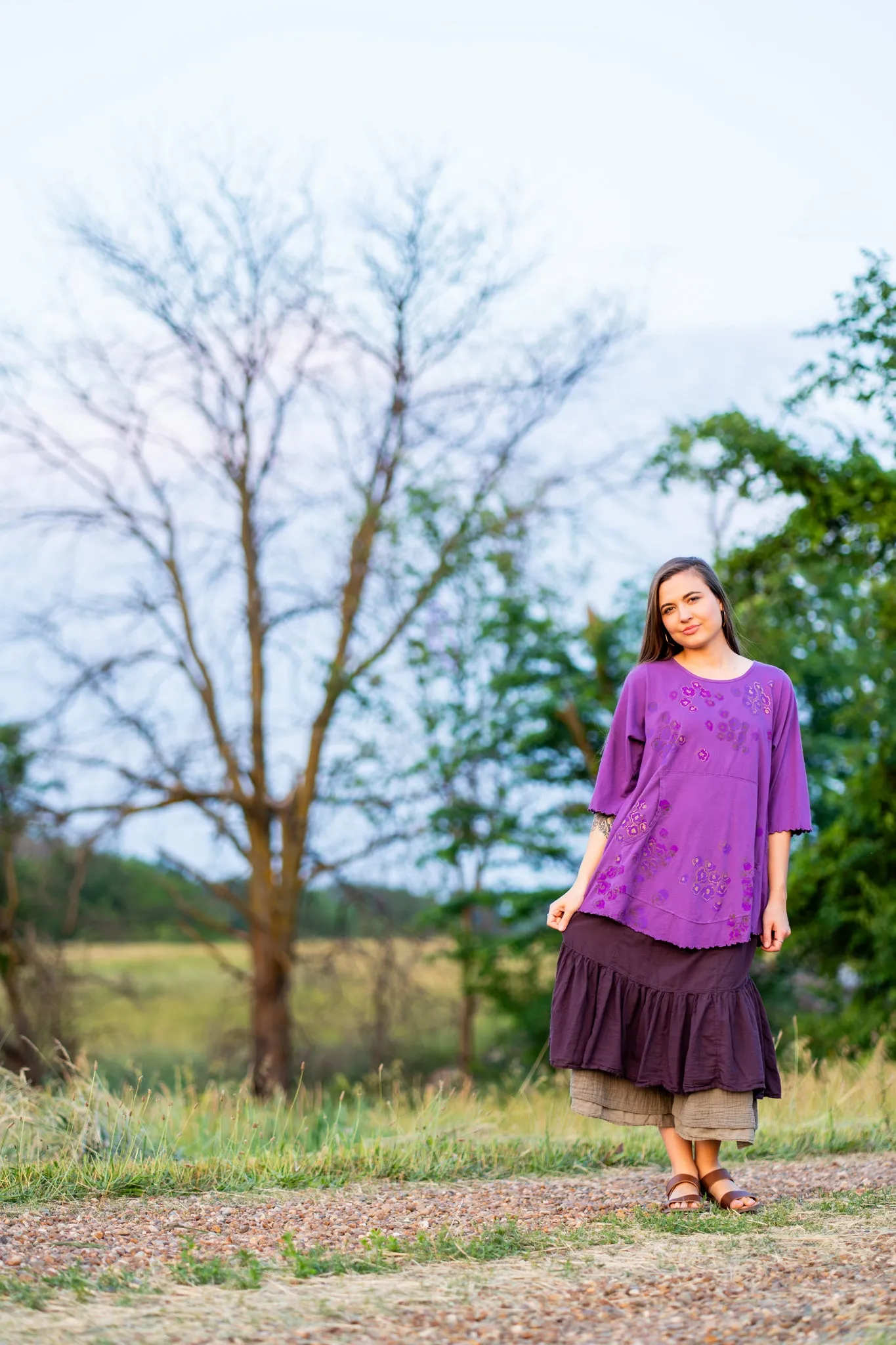 1602 Cafe Pocket Tee Violet-P