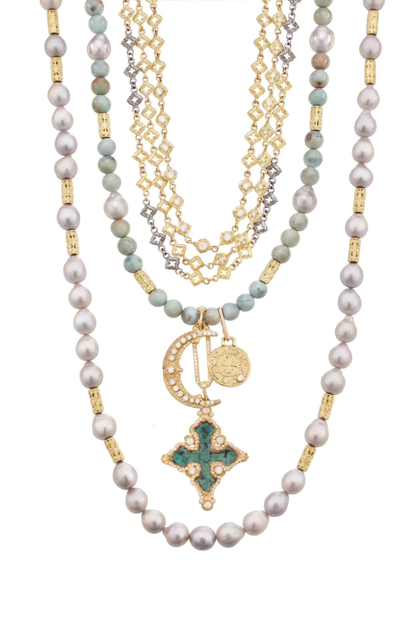 18" ALTERNATING SCROLL CHAIN LINK NECKLACE