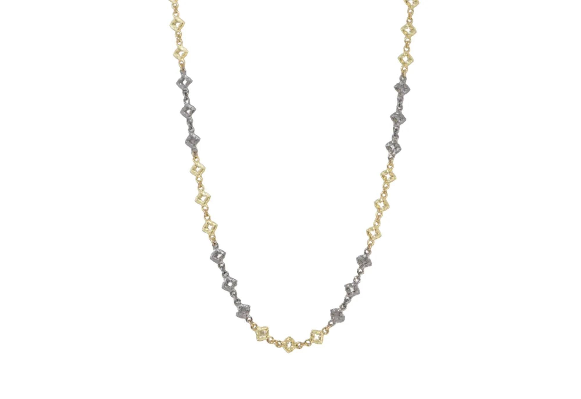 18" ALTERNATING SCROLL CHAIN LINK NECKLACE