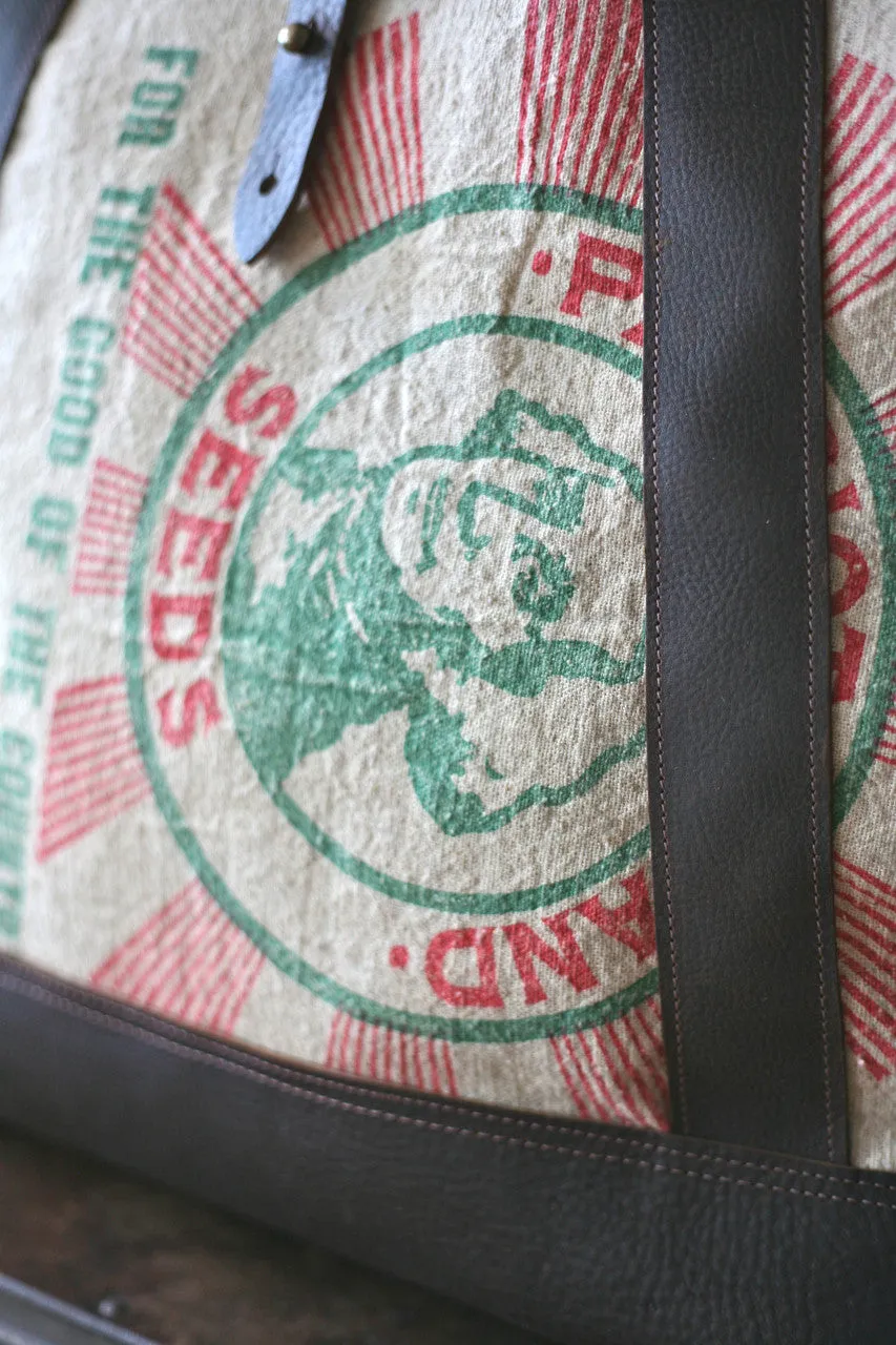 1940's era Seed Bag and Leather Weekend Bag
