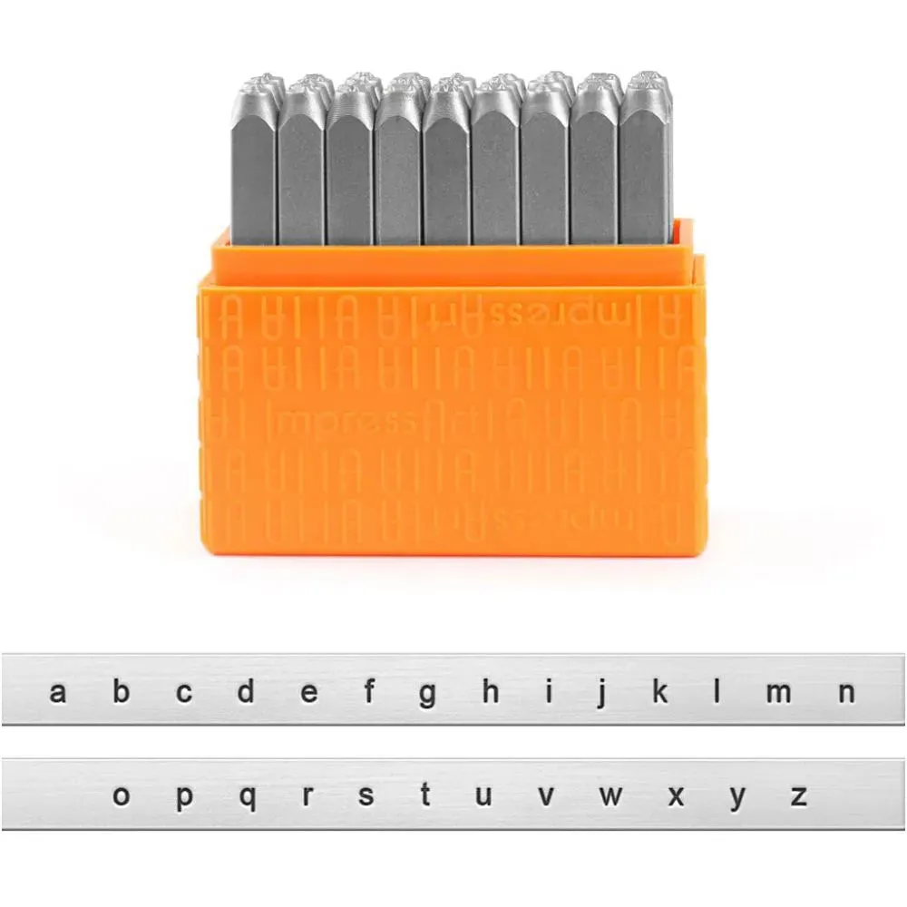27 x Impress Art Steel Helvetica Lower Alphabets Sign Embossing Stamp Jewellery
