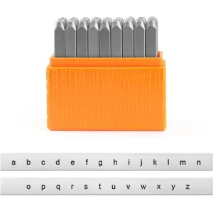 27 x Impress Art Steel Helvetica Lower Alphabets Sign Embossing Stamp Jewellery