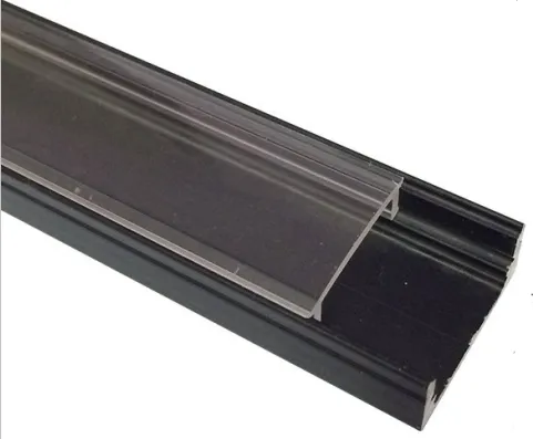 5/10/25/50 Pack Black U02 9x17mm U-Shape Internal Profile Width 12mm LED Aluminum Channel System with Cover, End Caps and Mounting Clips for LED Strip Light Installations