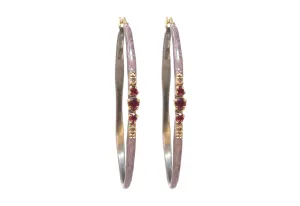 55 MM ENAMEL ELONGATED HOOP EARRINGS