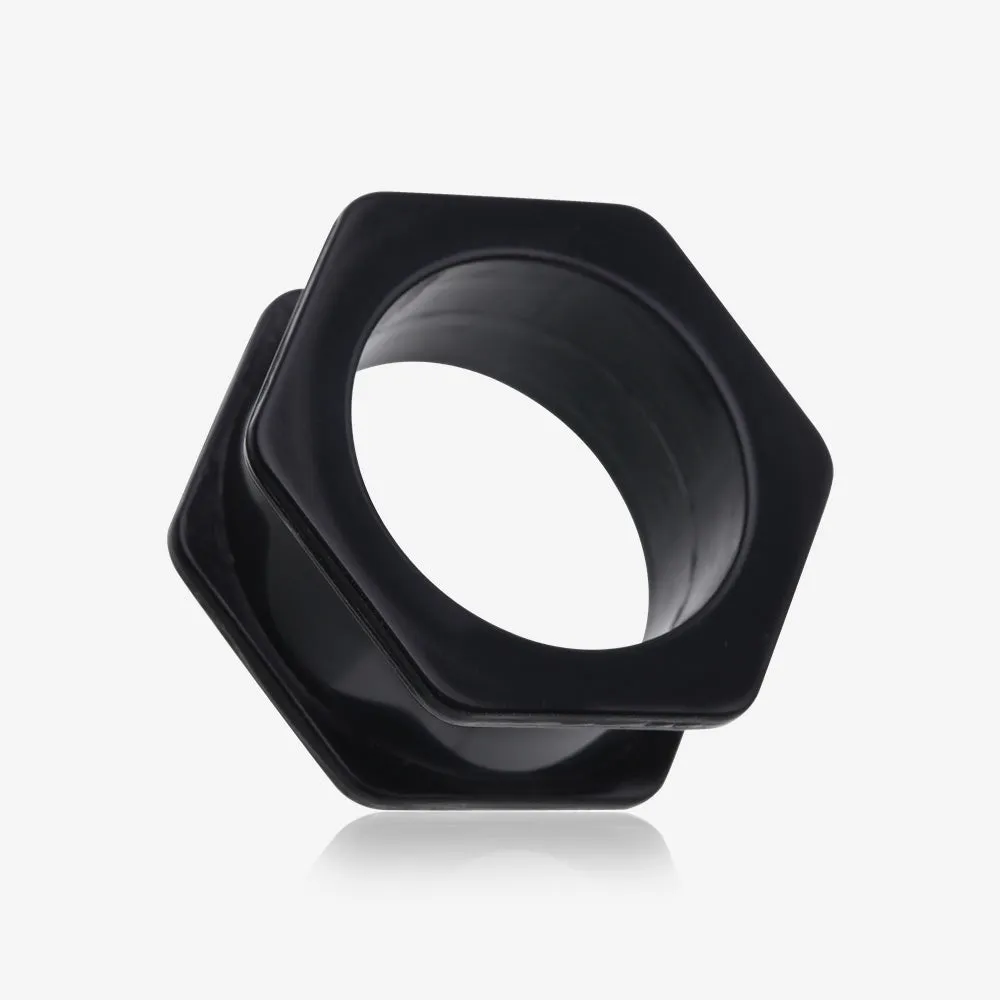 A Pair of Hexagon Bolt Flexible Silicone Double Flared Ear Gauge Tunnel Plug