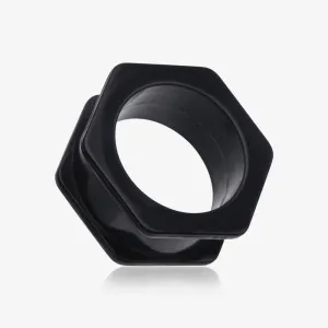 A Pair of Hexagon Bolt Flexible Silicone Double Flared Ear Gauge Tunnel Plug