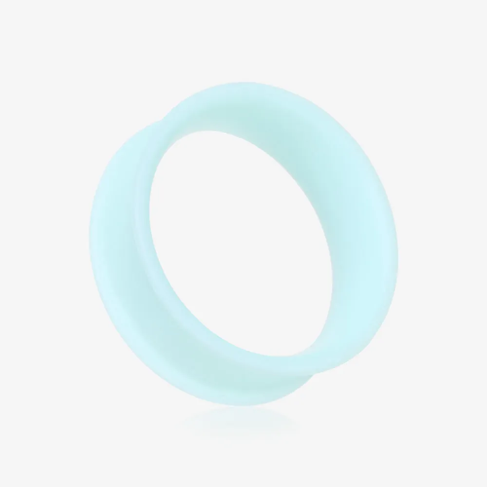 A Pair of Ultra Flexible Pastel Mint Silicone Double Flared Tunnel Plug
