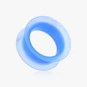 A Pair of Ultra Thin Flexible Silicone Ear Skin Double Flared Tunnel Plug