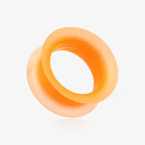 A Pair of Ultra Thin Flexible Silicone Ear Skin Double Flared Tunnel Plug