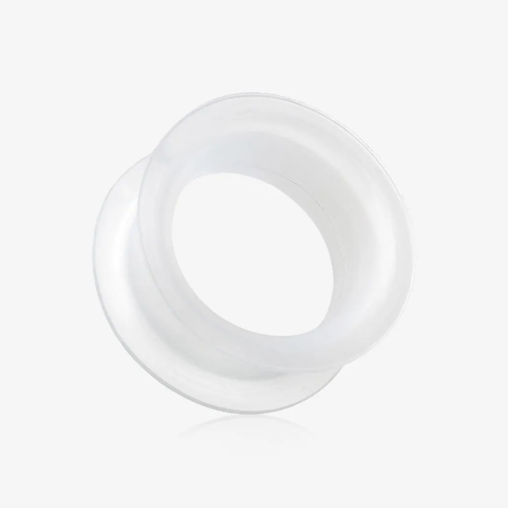 A Pair of Ultra Thin Flexible Silicone Ear Skin Double Flared Tunnel Plug