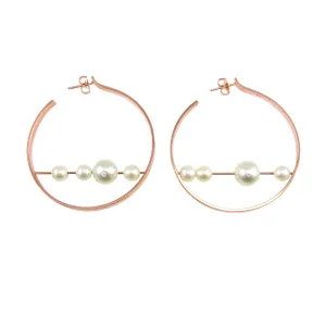 Abacus Hoops with Diamonds & Pearls