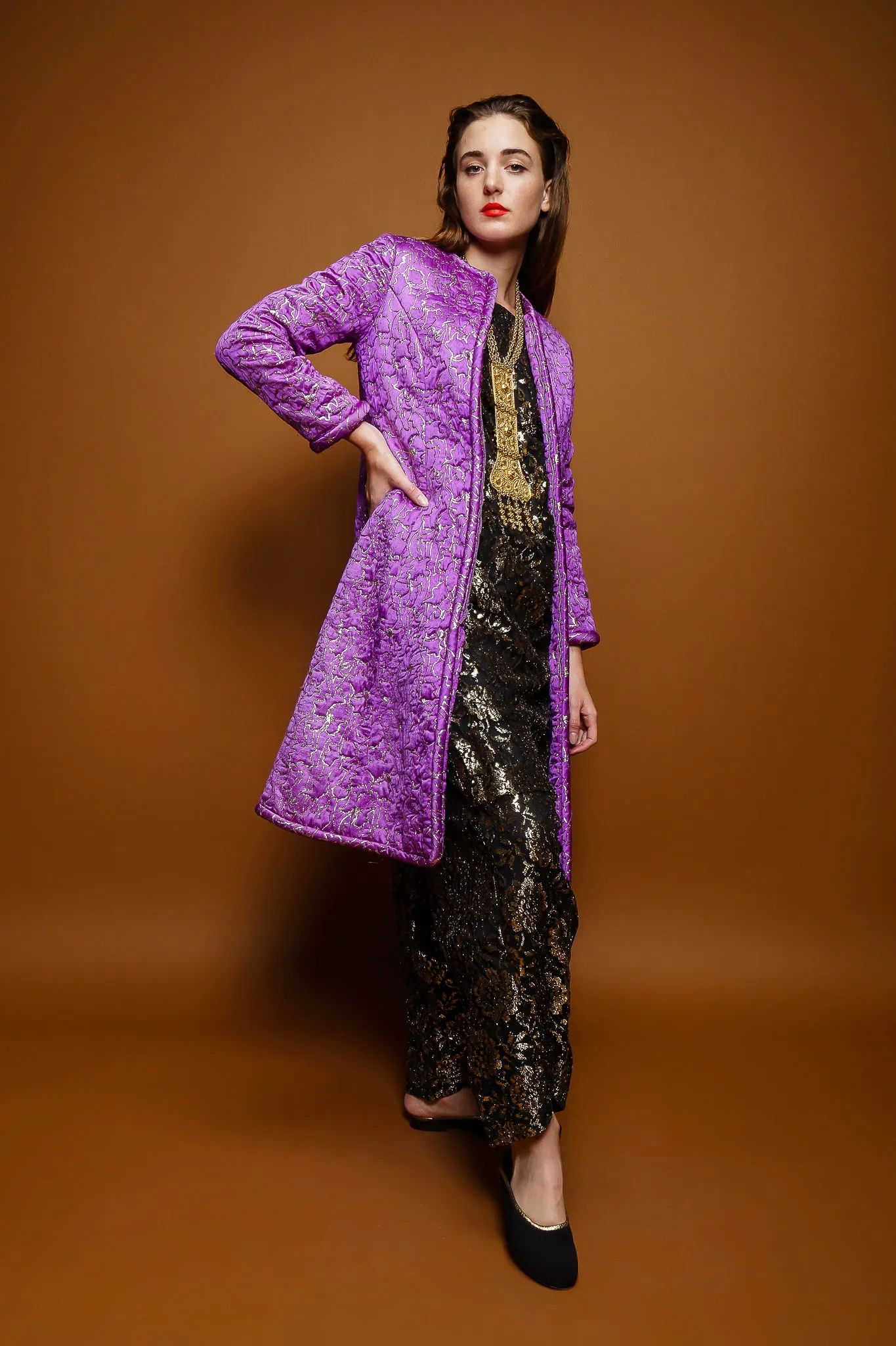 Abstract Floral Brocade Coat