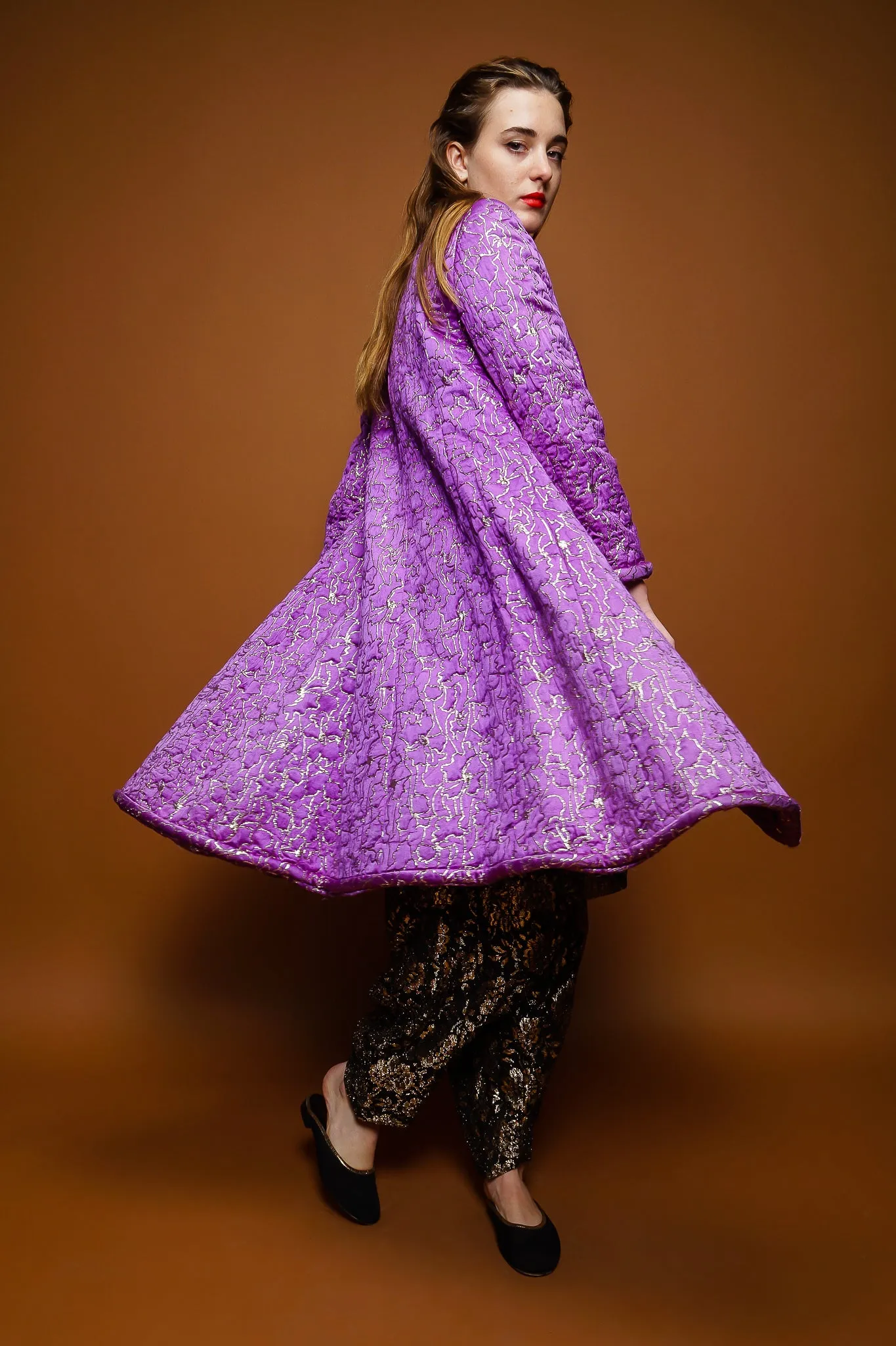 Abstract Floral Brocade Coat
