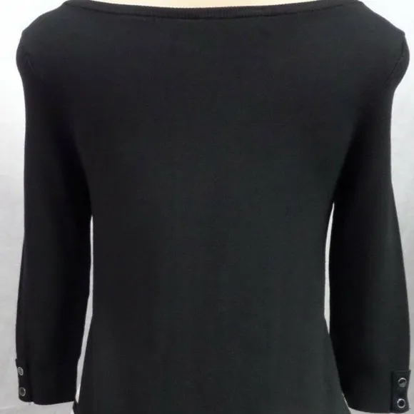 &quot;WHITE HOUSE BLACK MARKET&quot; 3/4 SLEEVE ASYMMETRICAL STRIPE SWEATER SIZE: XS NWT