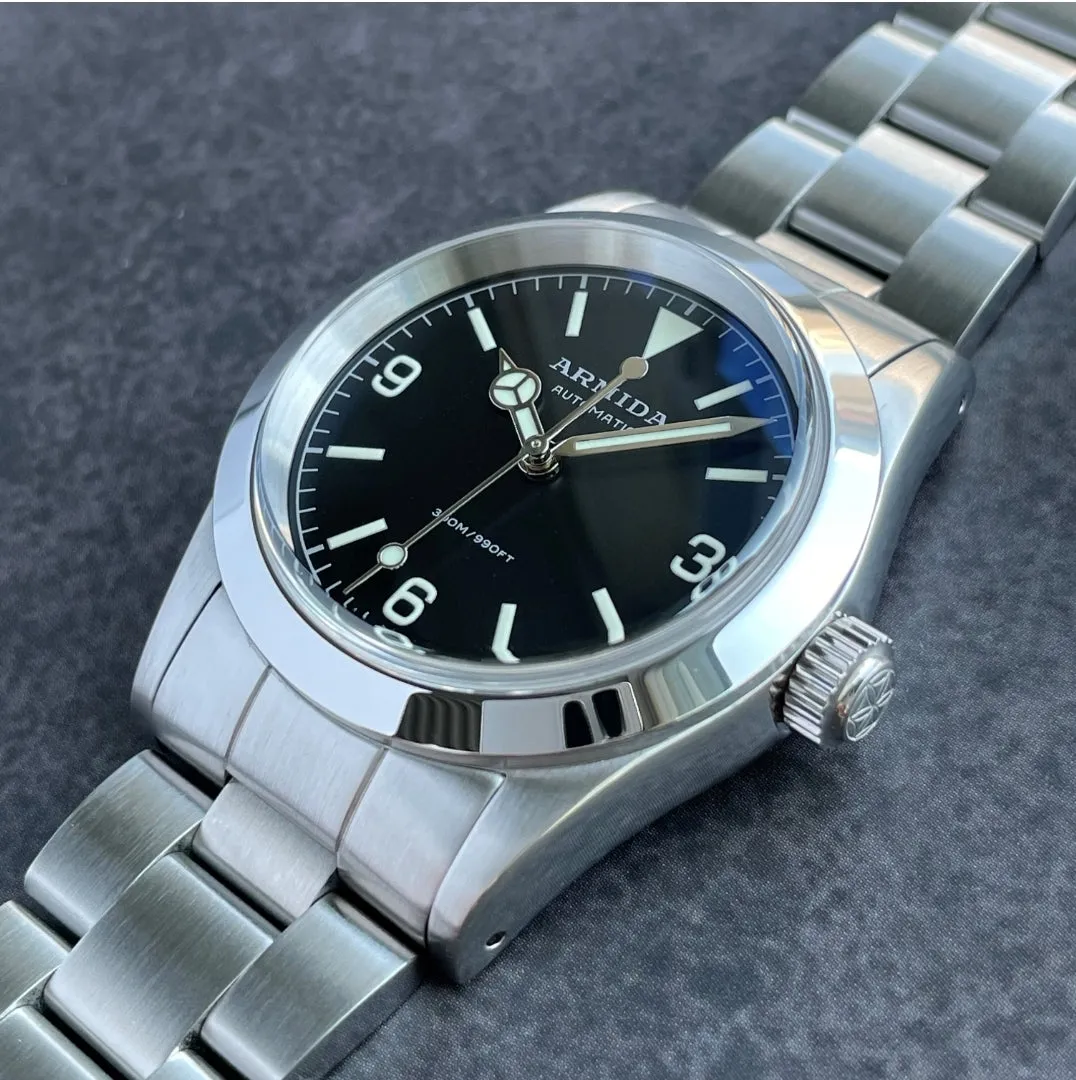 Armida A6 36mm silver printing and hands Watch