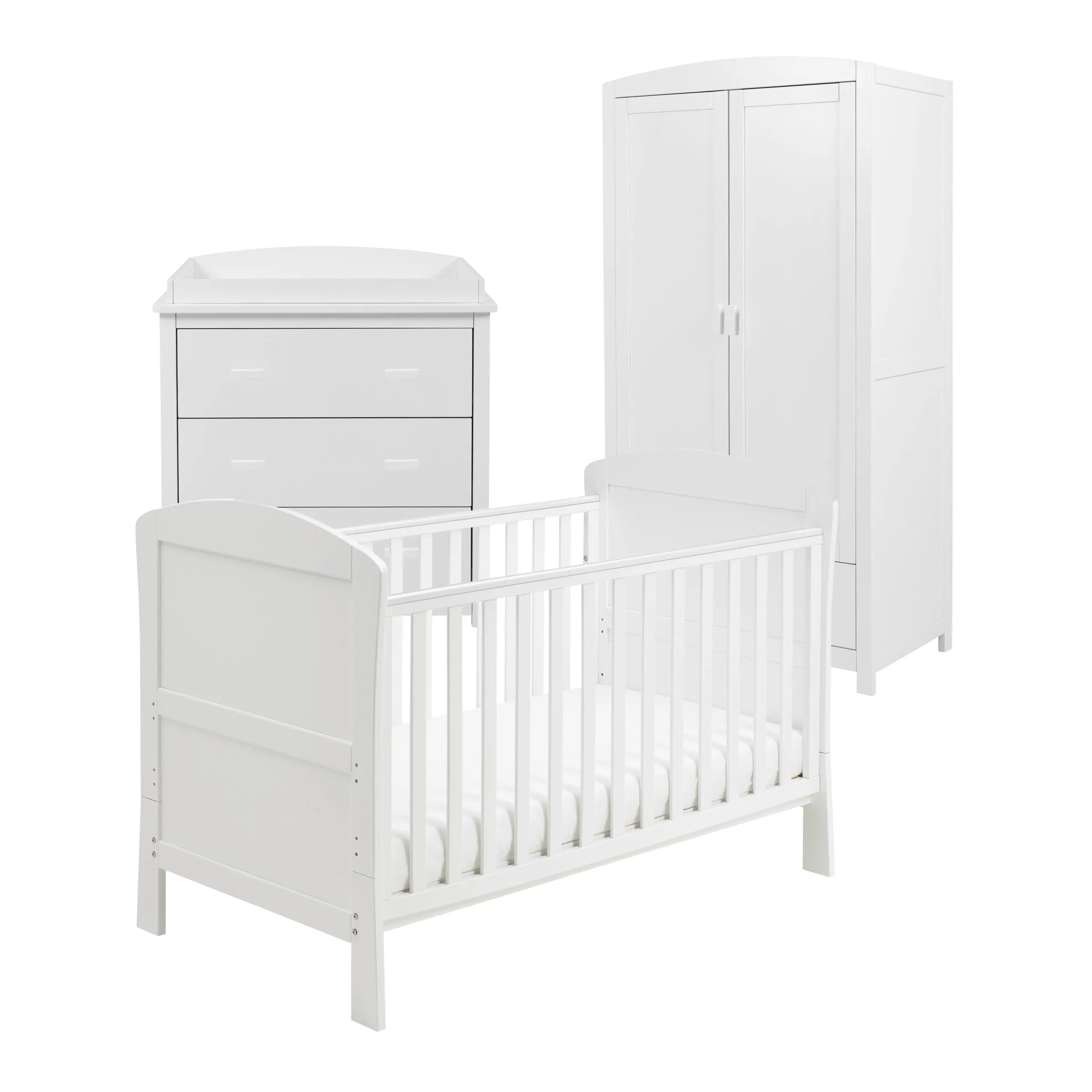 Babymore Aston 3 Piece Room Set - White