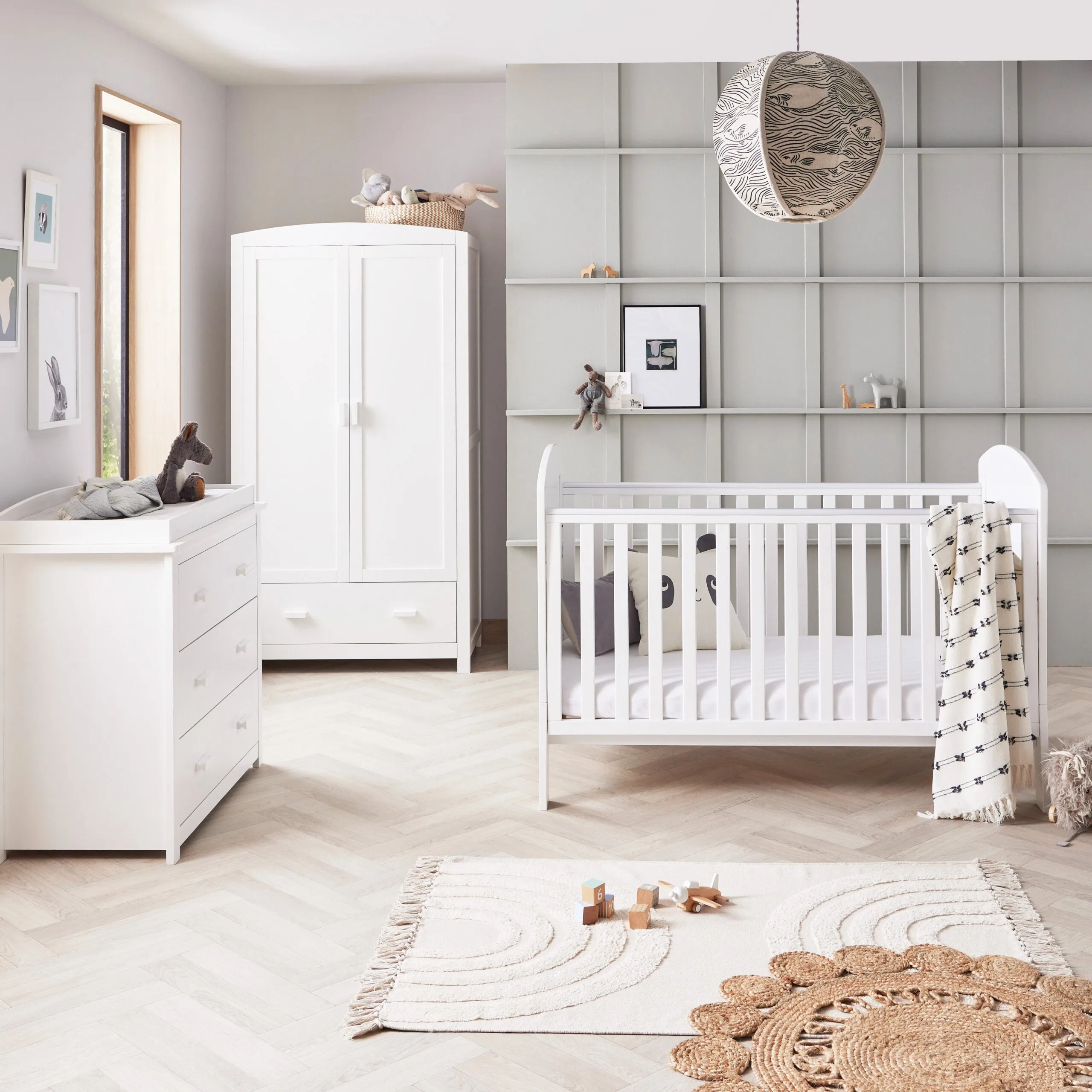 Babymore Aston 3 Piece Room Set - White