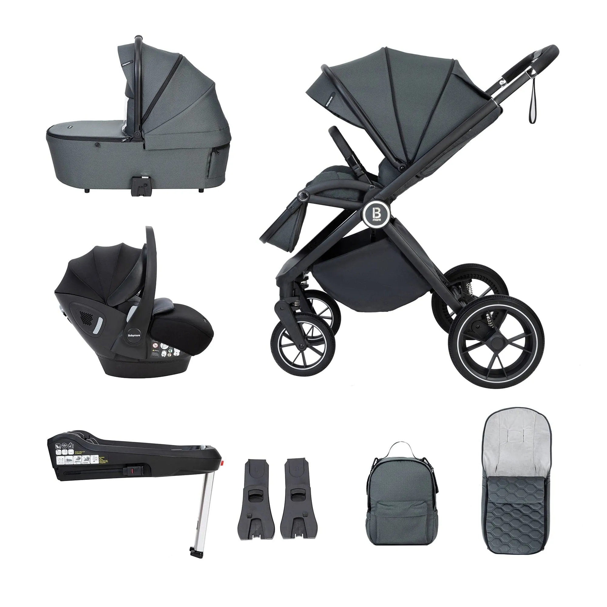 Babymore Kai, (Pecan) Travel System - Forest Grey