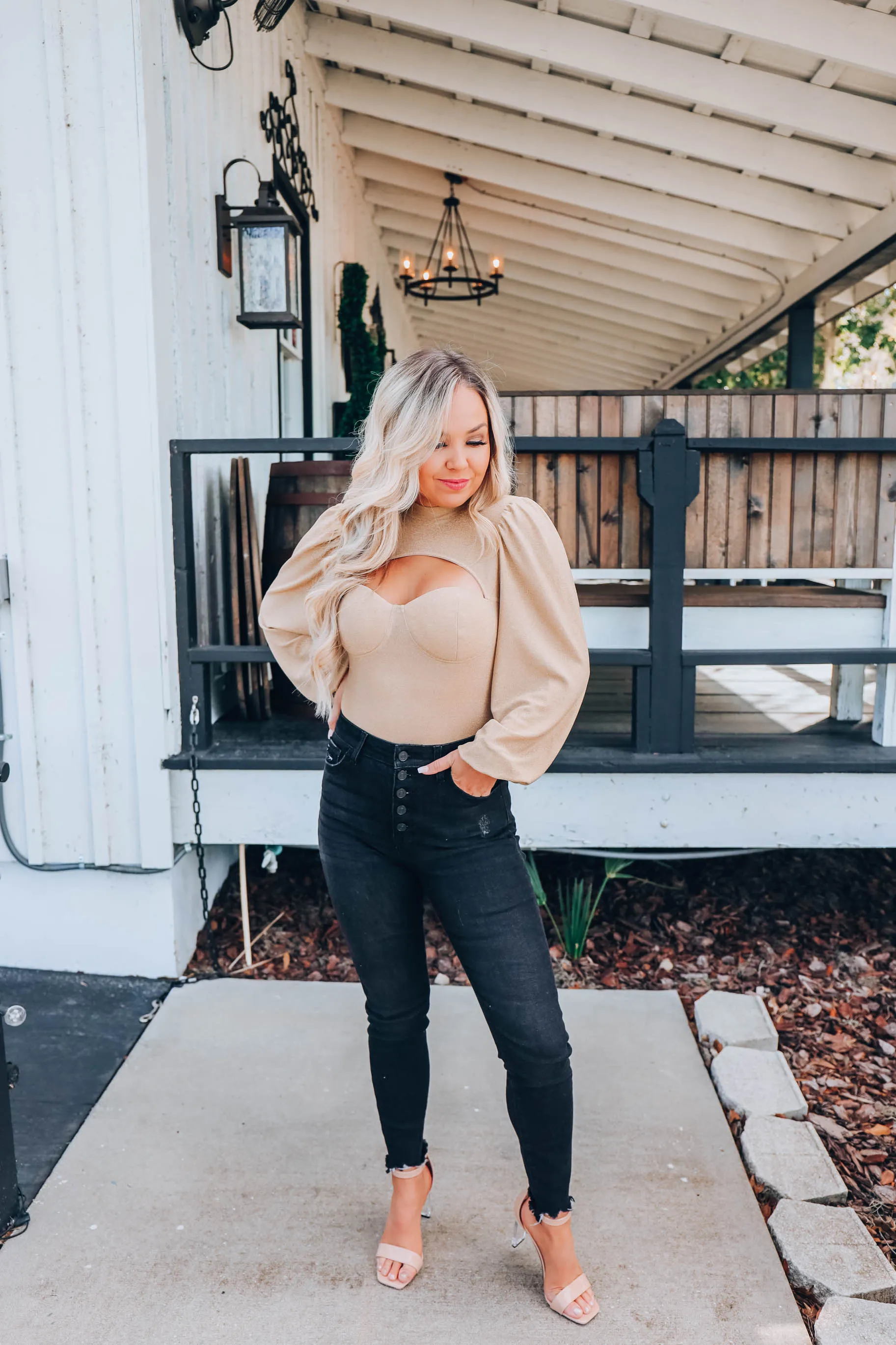 Be Mine Sweetheart Bodysuit - Champagne