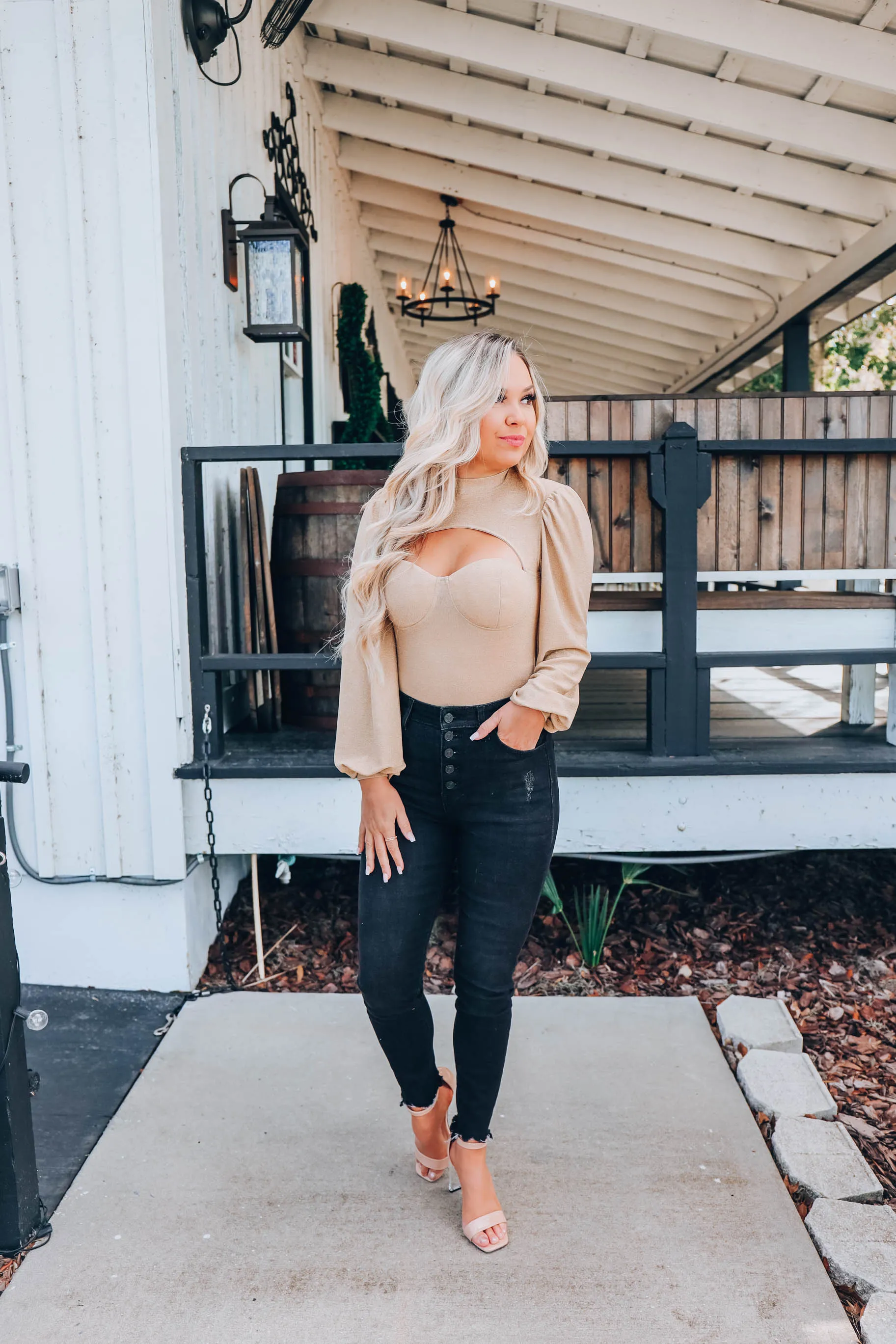 Be Mine Sweetheart Bodysuit - Champagne