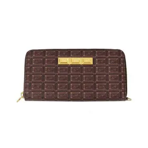Bitter Chocolate Zip Around Leather Long Wallet【Japan Jewelry】