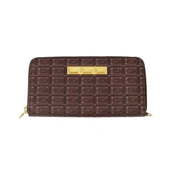 Bitter Chocolate Zip Around Leather Long Wallet【Japan Jewelry】