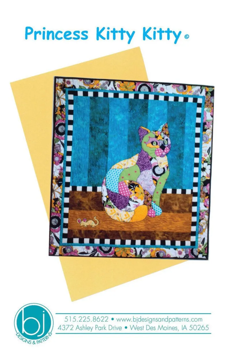 BJ Designs & Patterns Princess Kitty Kitty Applique Quilt Pattern