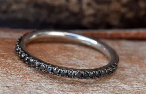 Black diamonds Eternity Wedding Band-Half-Eternity Ring