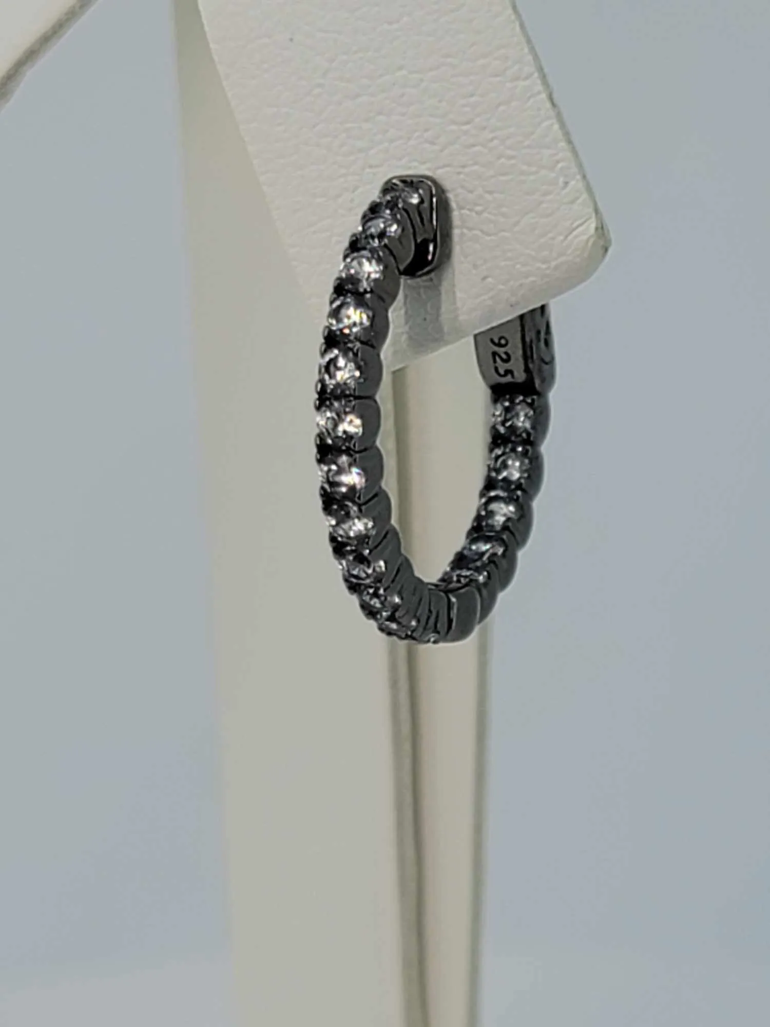 Black Rhodium Plated In and Out Earrings
