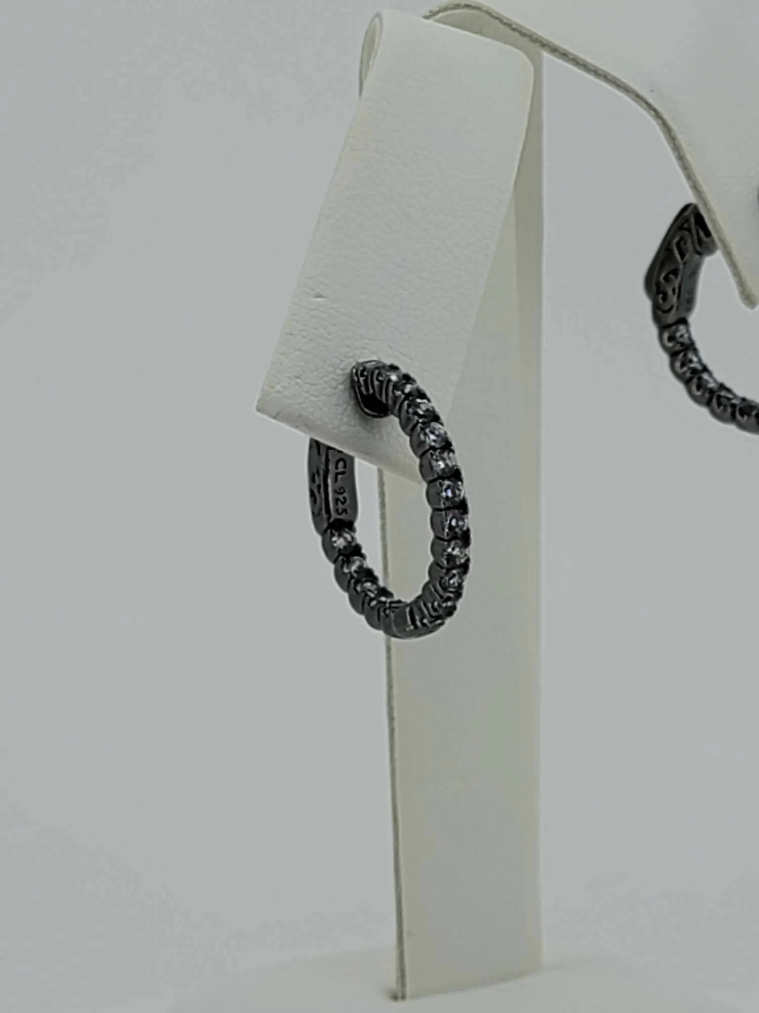 Black Rhodium Plated In and Out Earrings