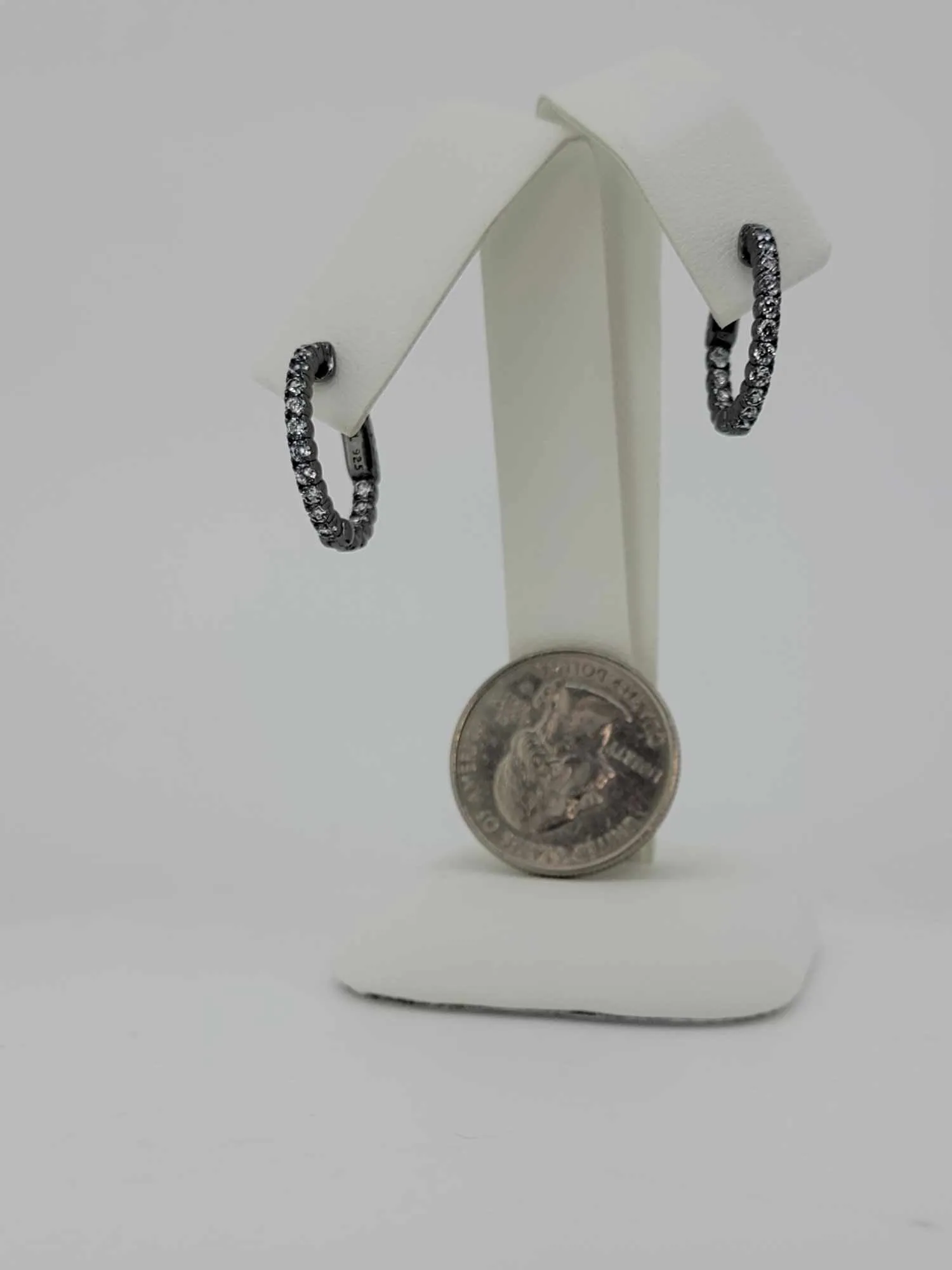 Black Rhodium Plated In and Out Earrings