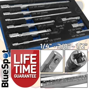 BLUESPOT 9PCS 1/4" & 3/8" & 1/2" DRIVE EXTENSION BARS 50MM - 250MM