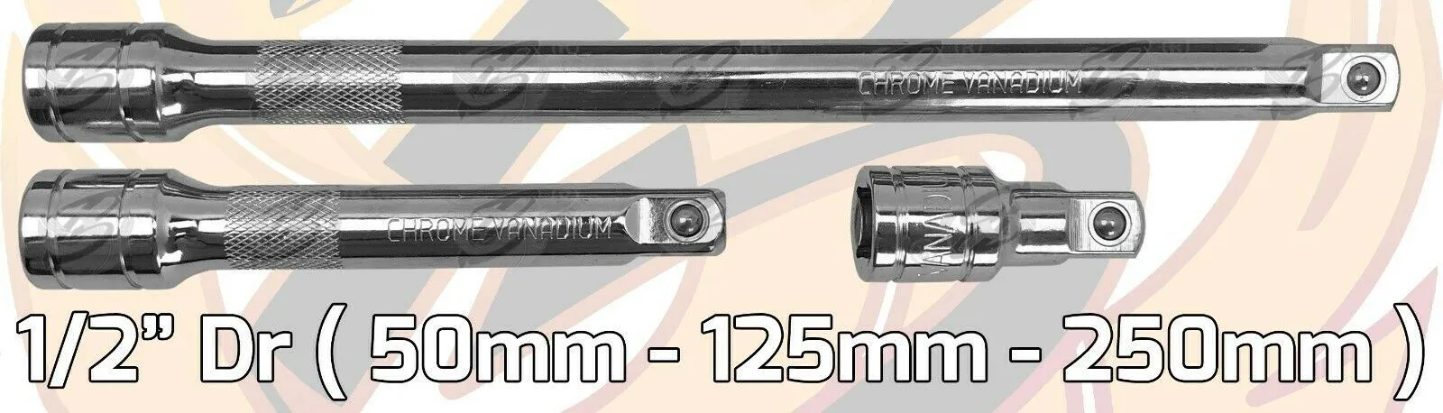 BLUESPOT 9PCS 1/4" & 3/8" & 1/2" DRIVE EXTENSION BARS 50MM - 250MM